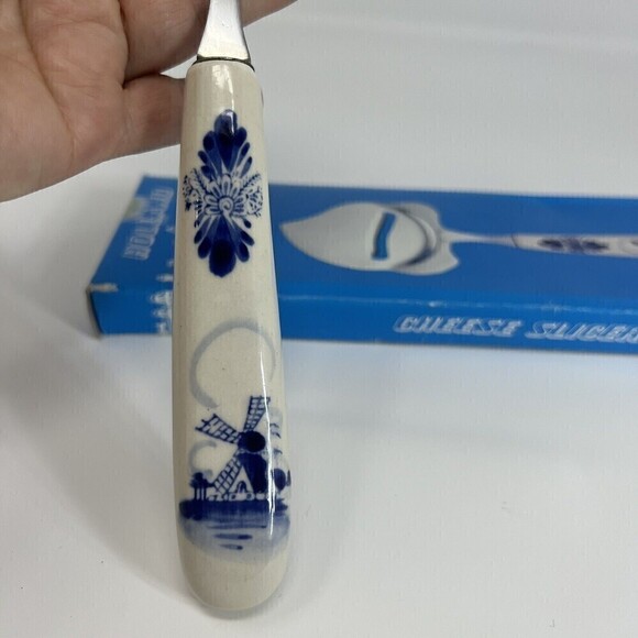 Kaasschaaf Ceramic Handle Windmill Cheese Slicer Stainless Steel New Old Stock - Picture 5 of 8